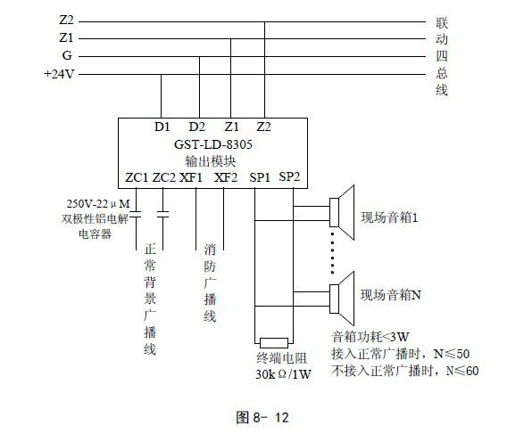 海湾广播输出模块gst-ld-8305安装接线图