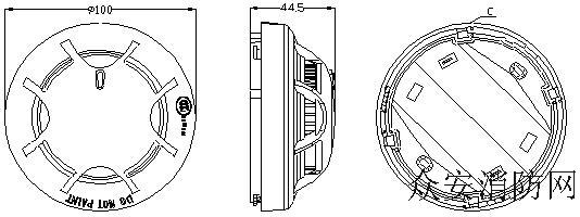 海湾jtf-gof-gst9713点型复合式感烟感温火灾探测器外形结构示意图