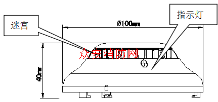 奥瑞那JTY-GD-OT602点型光电感烟火灾探测器外观示意图 奥瑞那JTY-GD-OT602点型光电感烟火灾探测器外观示意图