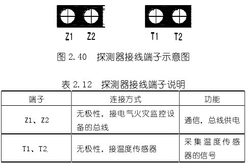 DH-GSTN5201 测温式电气火灾监控探测器（单点测温）  接线端子示意图