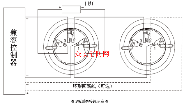 江森2951j智能光电感烟探测器接线图