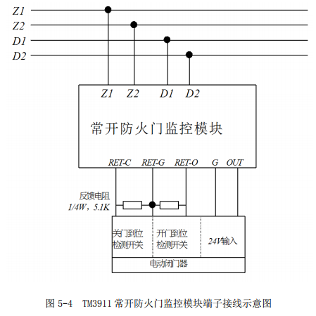 泰和安tm3911/tm3912常開防火門監控模塊