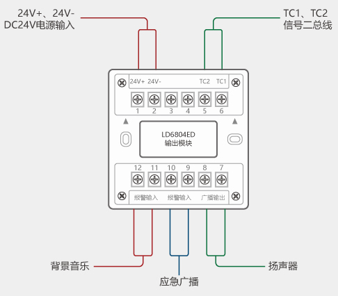 广播模块接线图图片