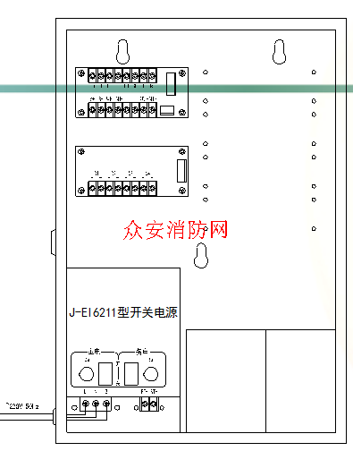 六,接線說明 1,接線板 位於箱體左上角,其中: s ,s-:迴路兩總線端子